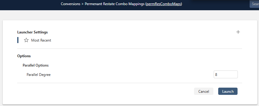 Launcher Form for Permanent Restate Combo Mappings